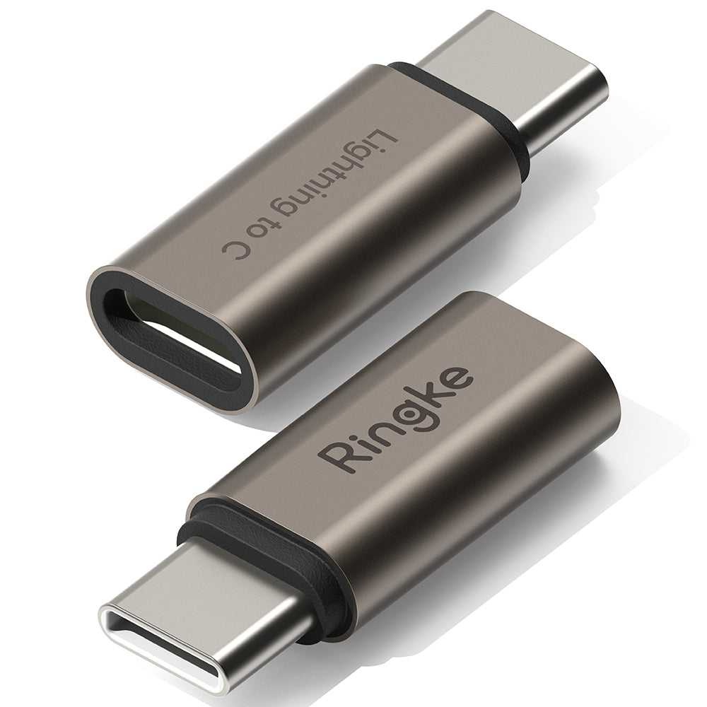 Adapter til data og opladning Lightning - USB-C Ringke, Brun, Sæt med 2 stk.