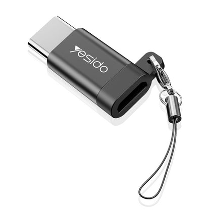 Adapter til data og opladning microUSB - USB-C Yesido GS04, Sort