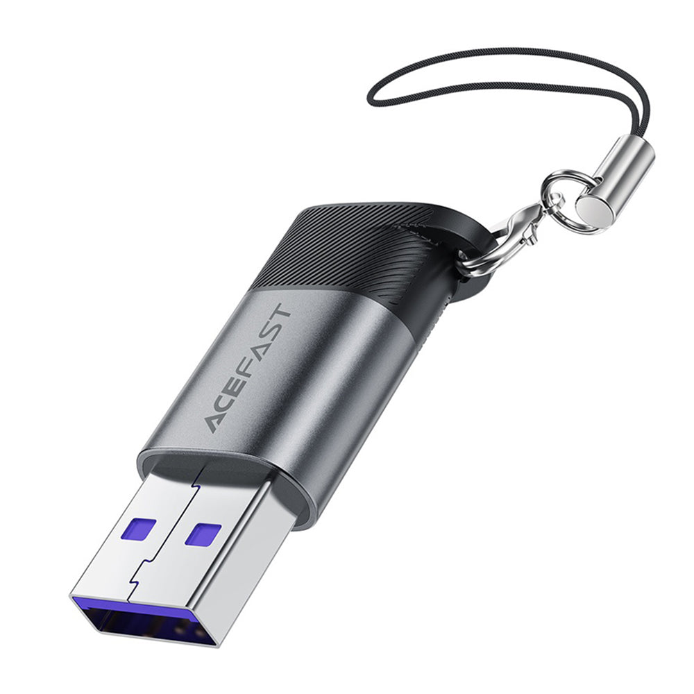 USB-C - USB-A Acefast J8 Data- og Opladningsadapter, Grå