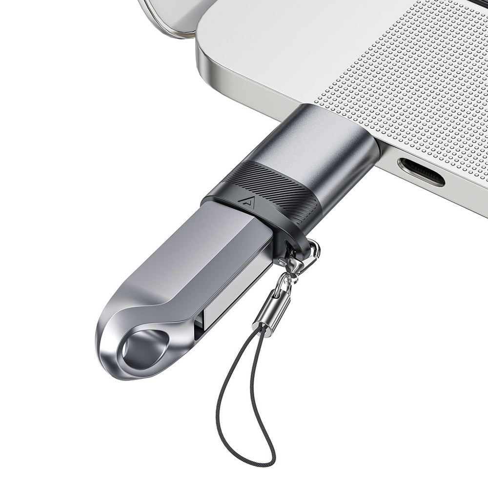 USB-C - USB-A Acefast J8 Data- og Opladningsadapter, Grå