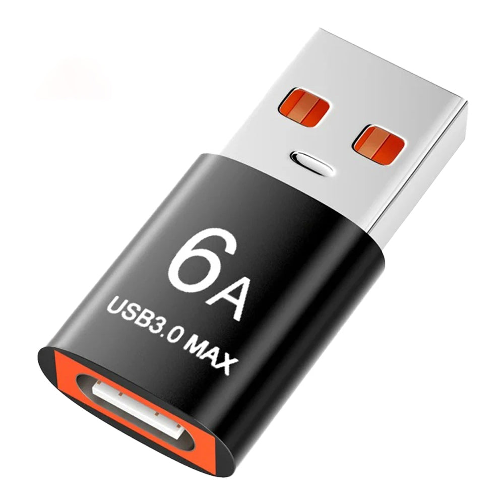 USB-C - USB-A Data og Opladningsadapter Techsuit A5 HyperPort, Sort Orange