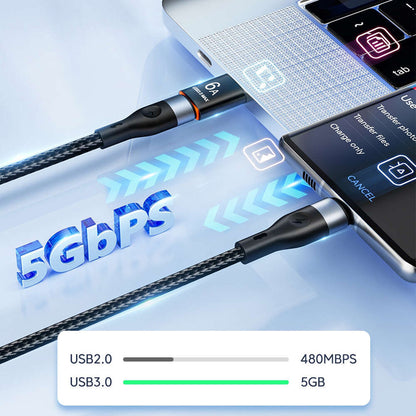 USB-C - USB-A Data og Opladningsadapter Techsuit A5 HyperPort, Sort Orange