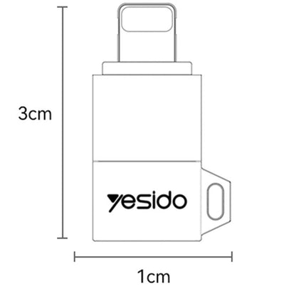 USB-C - Lightning Data og Opladningsadapter Yesido GS27, Grå