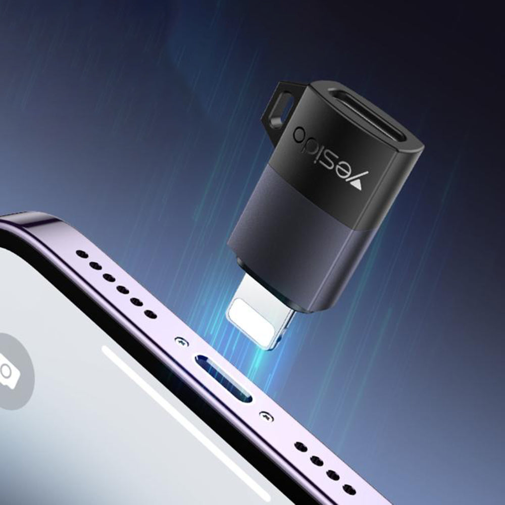 USB-C - Lightning Data og Opladningsadapter Yesido GS27, Grå