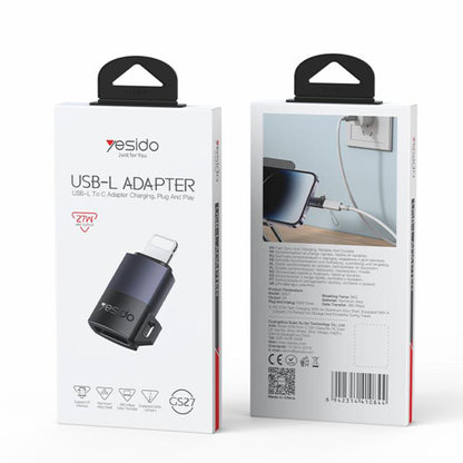 USB-C - Lightning Data og Opladningsadapter Yesido GS27, Grå