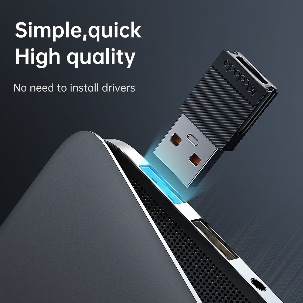 Data- og opladningsadapter USB-C - USB-A McDodo OT-6970, Sort