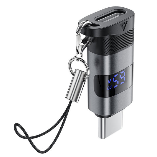 USB-C Data og Opladningsadapter - USB-C Acefast J9 Display, Grå