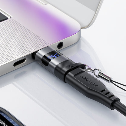 USB-C Data and Charging Adapter - USB-C Acefast J9 Display, Gray