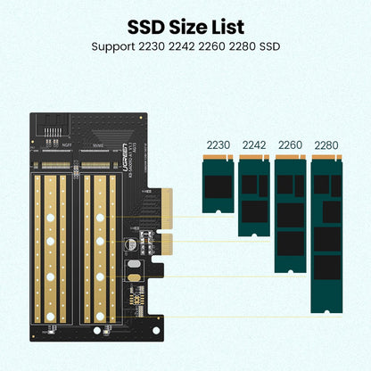 SSD Interface Adapter UGREEN CM302 (70504), NVMe M.2 / SATA - PCIe 3.0 X4