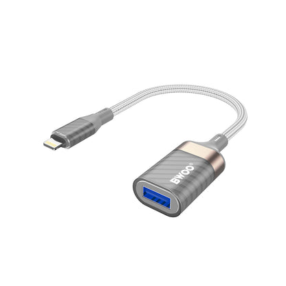OTG Lightning - USB-A BWOO BZ70 adapter, Grå