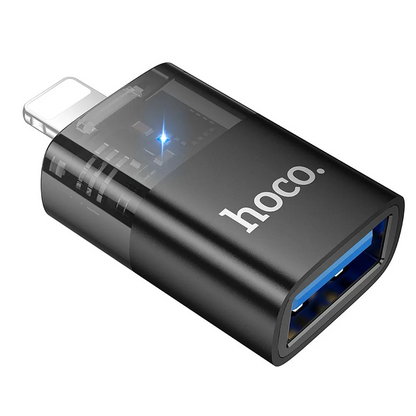 OTG Lightning-adapter - USB-A HOCO UA36, Sort