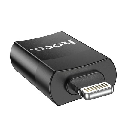 OTG Lightning - USB-A HOCO UA17 adapter, Sort