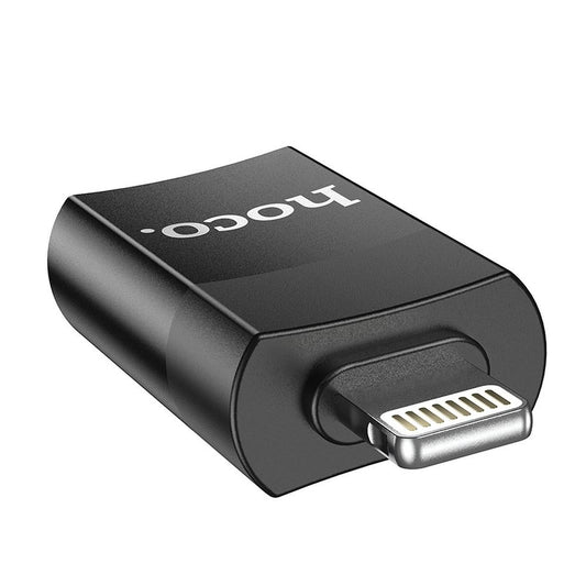 OTG Lightning - USB-A HOCO UA17 adapter, Sort