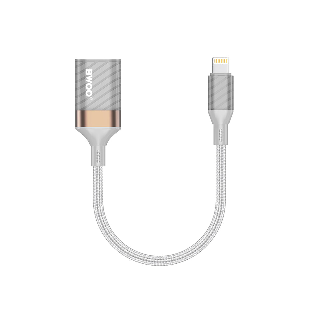 OTG Lightning - USB-A BWOO BZ70 adapter, Grå