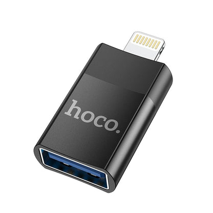 OTG Lightning - USB-A HOCO UA17 adapter, Sort