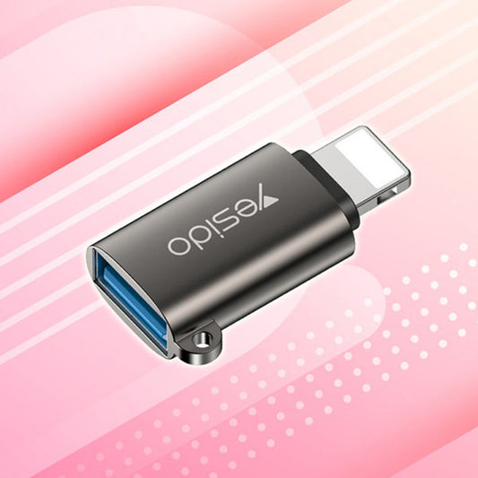 OTG Lightning - USB-A Yesido GS14 adapter, Sort