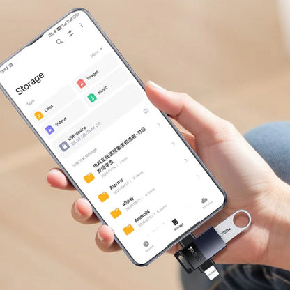 OTG Lightning / USB-C - USB-A Yesido GS35, Grå