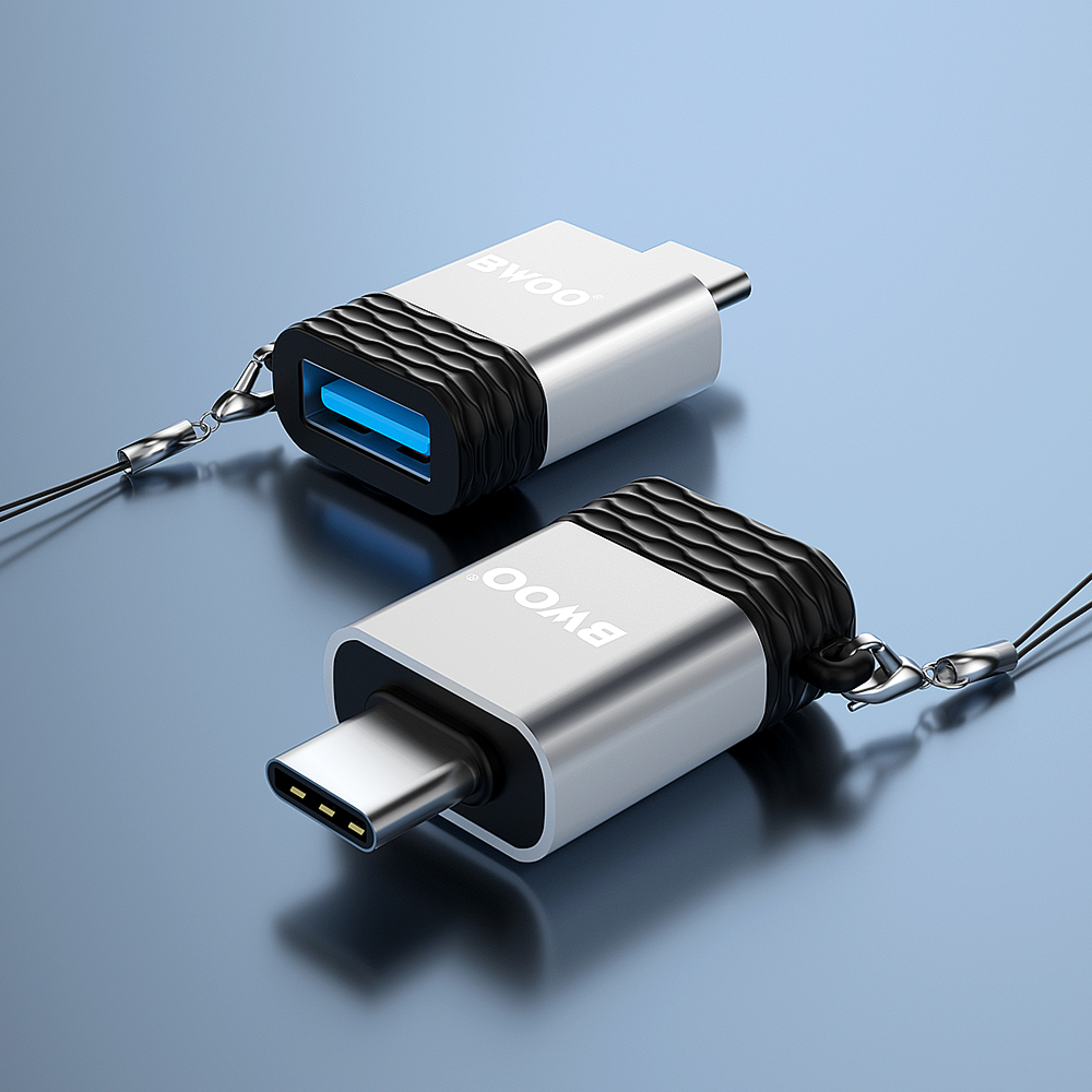 OTG USB-A - USB-C adapter BWOO BZ-35, Grå
