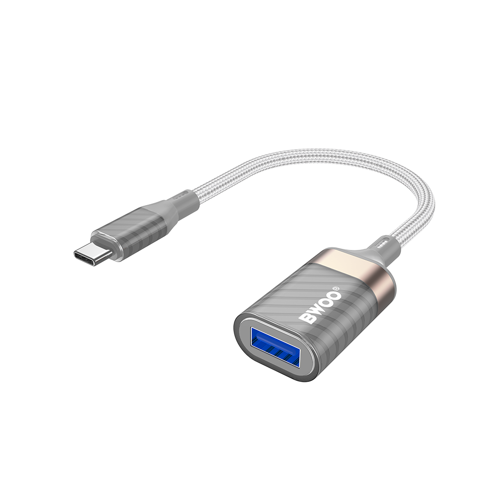 OTG USB-C - USB-A BWOO BZ69 adapter, Grå