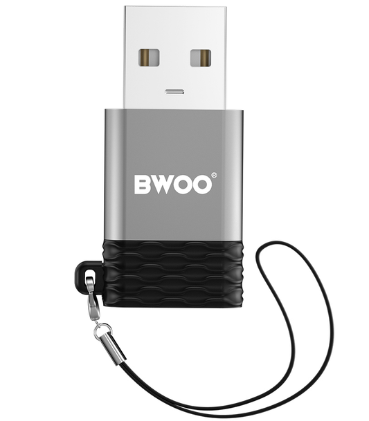 USB-C til USB-A Data- og Opladningsadapter BWOO BZ-38, Grå