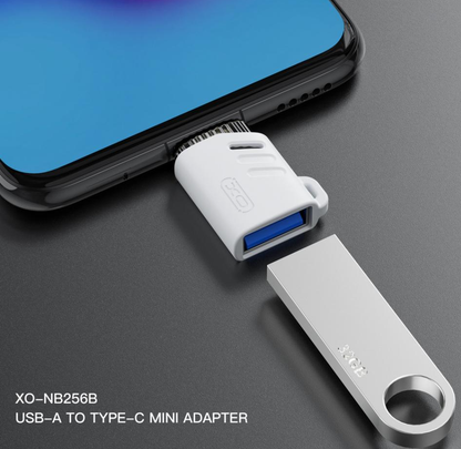 OTG USB-C - USB-A XO Design NB256B adapter, Hvid