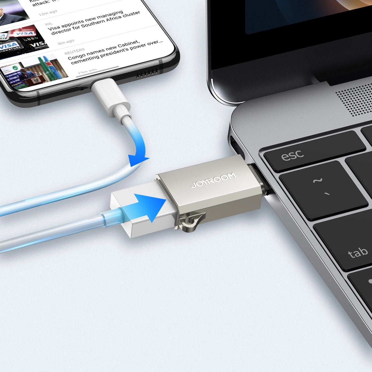 OTG Adapter USB-C - USB-A Joyroom S-H151, Sølv