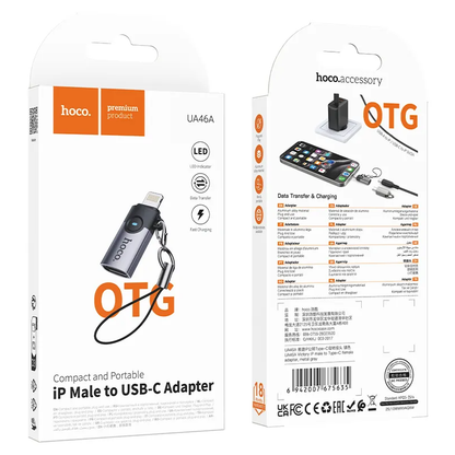 USB-C til Lightning Data- og Opladeradapter HOCO UA46A, Grå