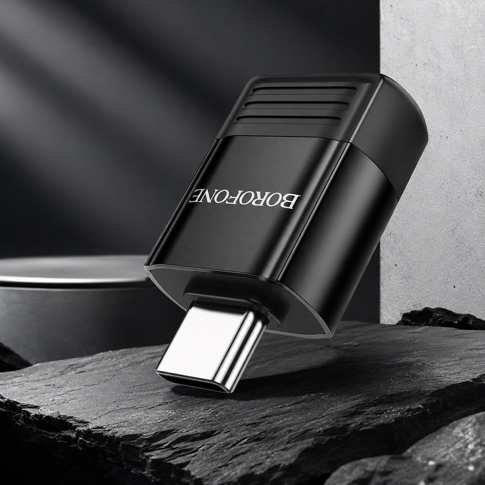 OTG USB-C - USB-A adapter Borofone BV18, Sort