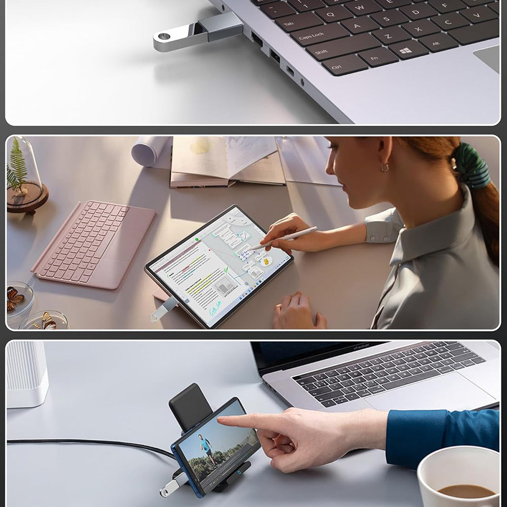 OTG Adapter USB-C - USB-A Techsuit A8 SlateVolt, Grå