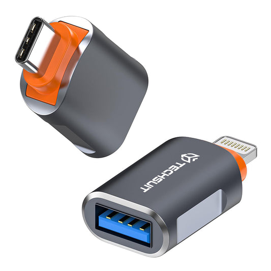 OTG Adapter USB-C - USB-A Techsuit A9 SlateVolt, Grå Orange