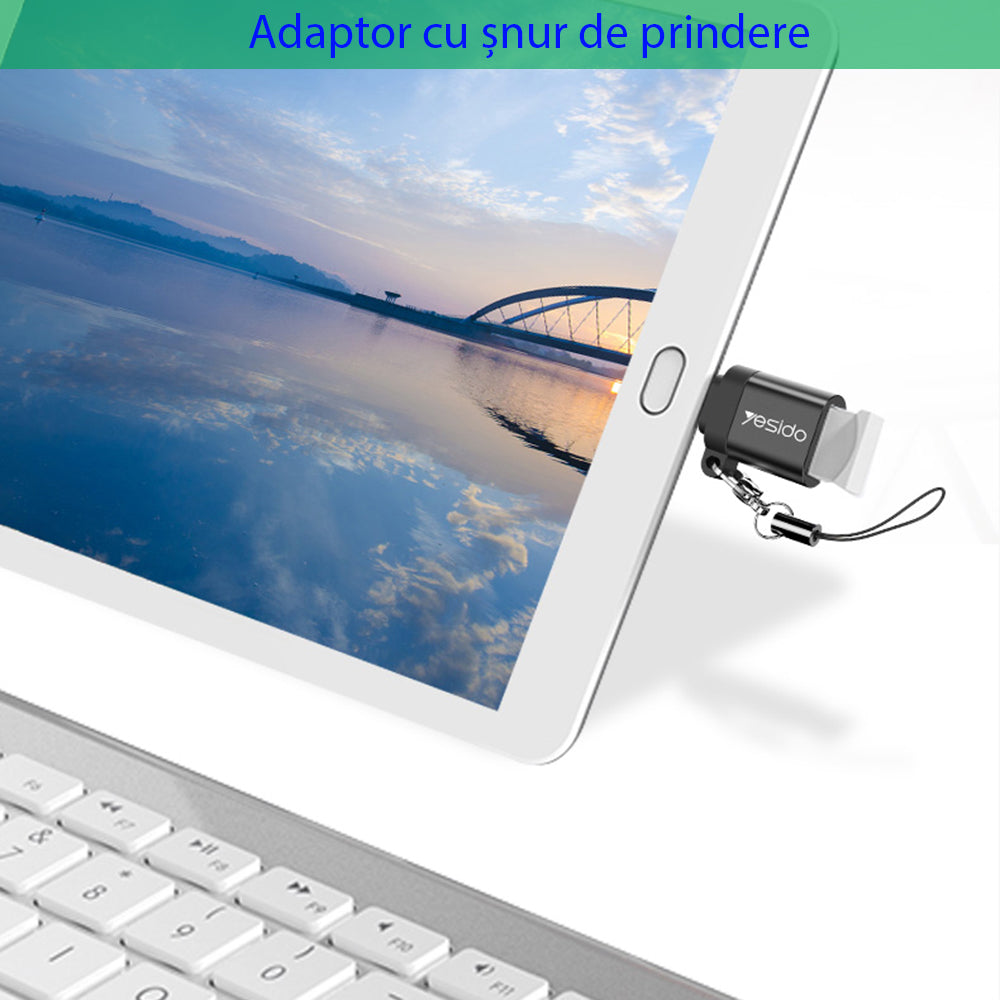 OTG Adapter USB-C - USB-A Yesido GS06, Sort