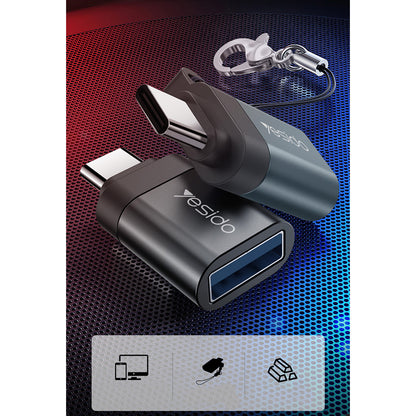 OTG Adapter USB-C - USB-A Yesido GS06, Sort