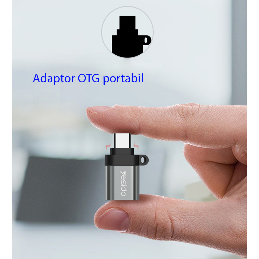 OTG Adapter USB-C - USB-A Yesido GS06, Sort