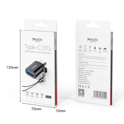 OTG Adapter USB-C - USB-A Yesido GS06, Sort