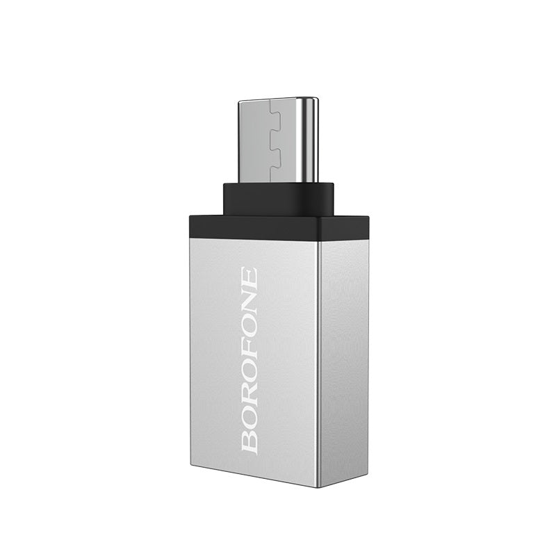 OTG USB-A - USB-C adapter Borofone BV3, Sølv