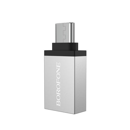 OTG USB-A - USB-C adapter Borofone BV3, Sølv
