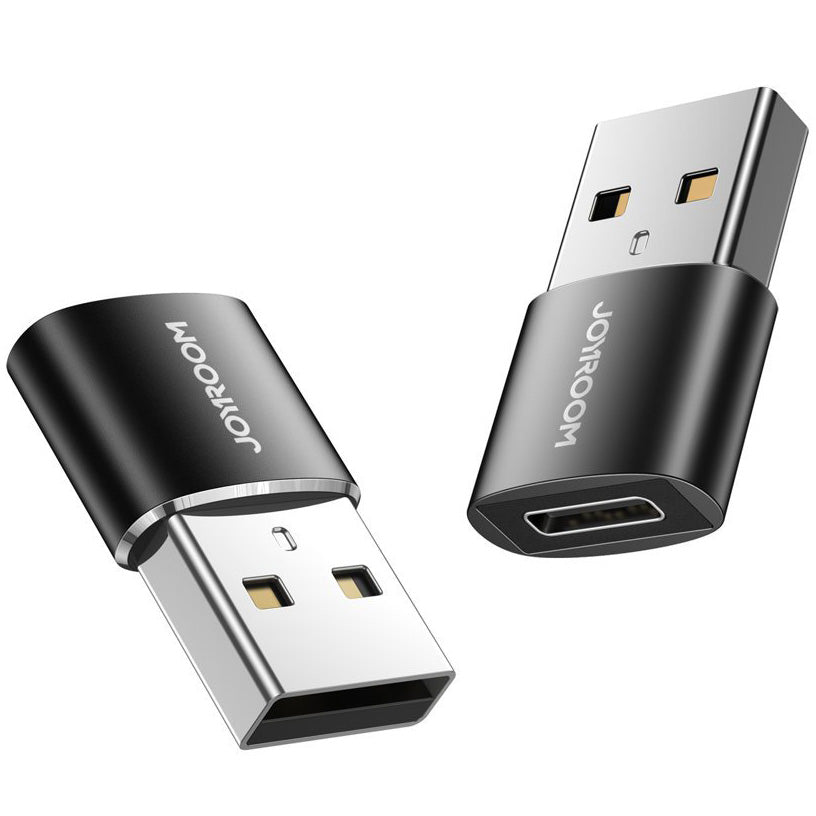 Adapter til data og opladning USB-C - USB-A Joyroom S-H152, sæt med 2 stykker, sort