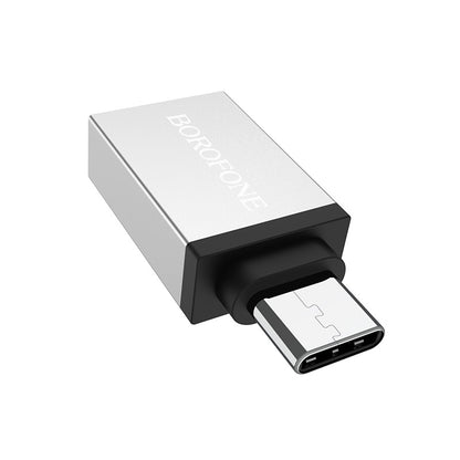 OTG USB-A - USB-C adapter Borofone BV3, Sølv