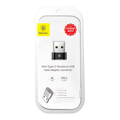 USB-C til USB-A Baseus USB-C til USB-A opladnings- og dataadapter, sort CAAOTG-01 CAAOTG-01