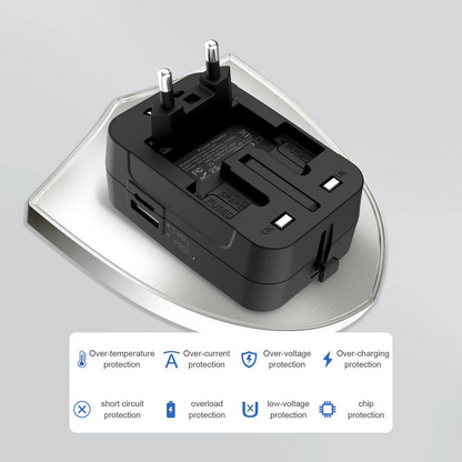 Netværksadapter Tech-Protect TA300 Travel EU / UK / US / AU, Sort