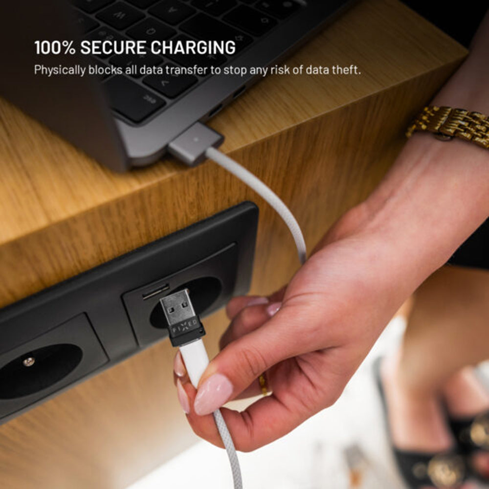 USB Data Lock Adapter Fixed, USB-A / USB-C, 2in1, Sort