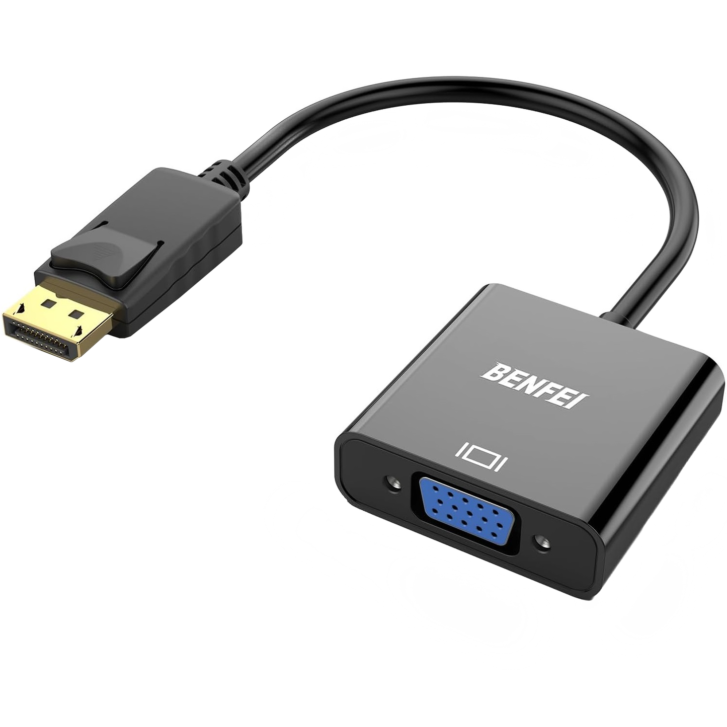 Benfei Videoadapter, DisplayPort - VGA, 1080P, Sort