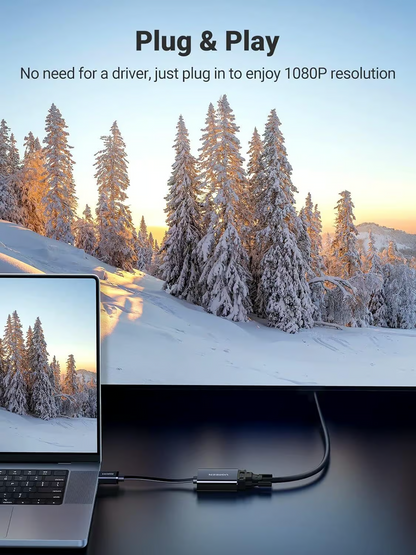 UGREEN CM611 Videoadapter (90813), HDMI - VGA, 1080P, Sort