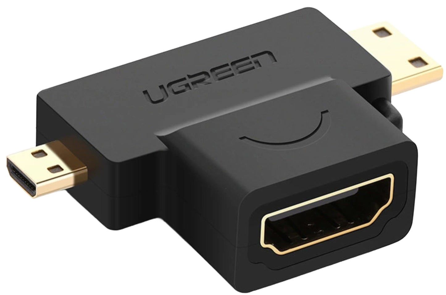 Videoadapter UGREEN HD129, miniHDMI / microHDMI - HDMI, 1080P, Sort