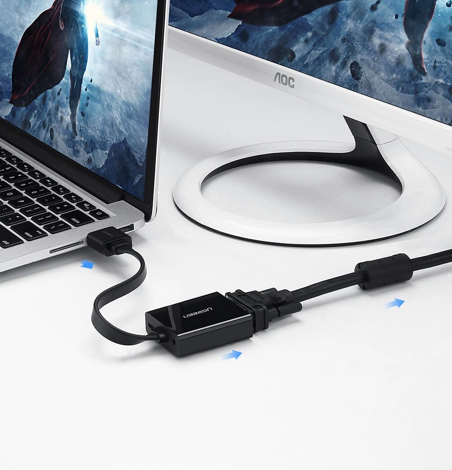 UGREEN MM103 Videoadapter (40248), HDMI - VGA, 1080P, Sort