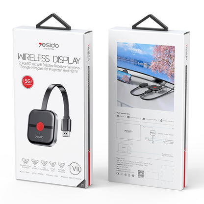 Yesido TV10 5G trådløs multimedieadapter, sort