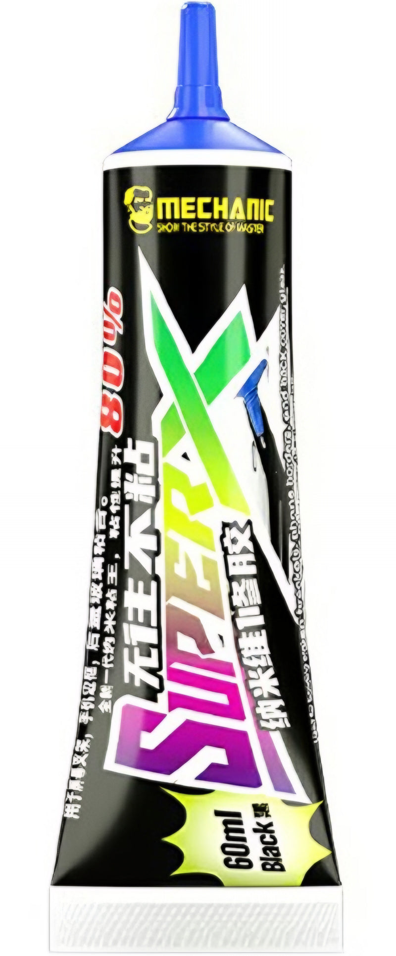Mechanic Super X Flydende Lim, 60ml, Sort