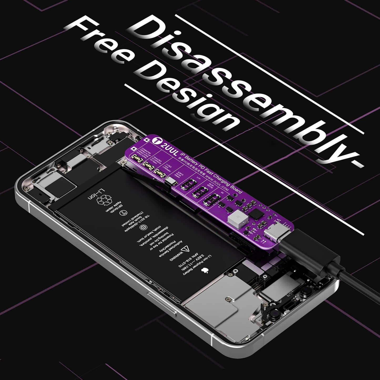 Strømforsyningskort 2UUL BT01 til Apple iPhone 6 - 15 Pro Max-serien