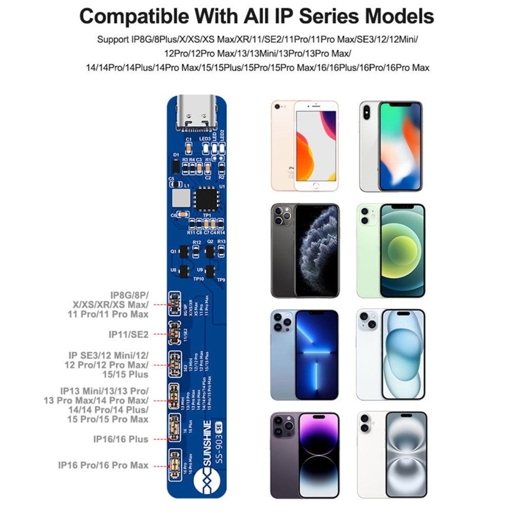 Sunshine SS-903 SE Strømforsyning til Apple iPhone 8 - 16 Series