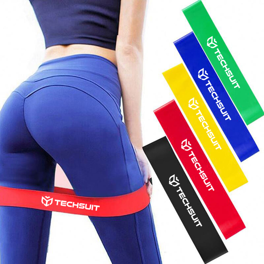 Fitness elastik Techsuit TS-01, sæt med 5 stk., multifarvet